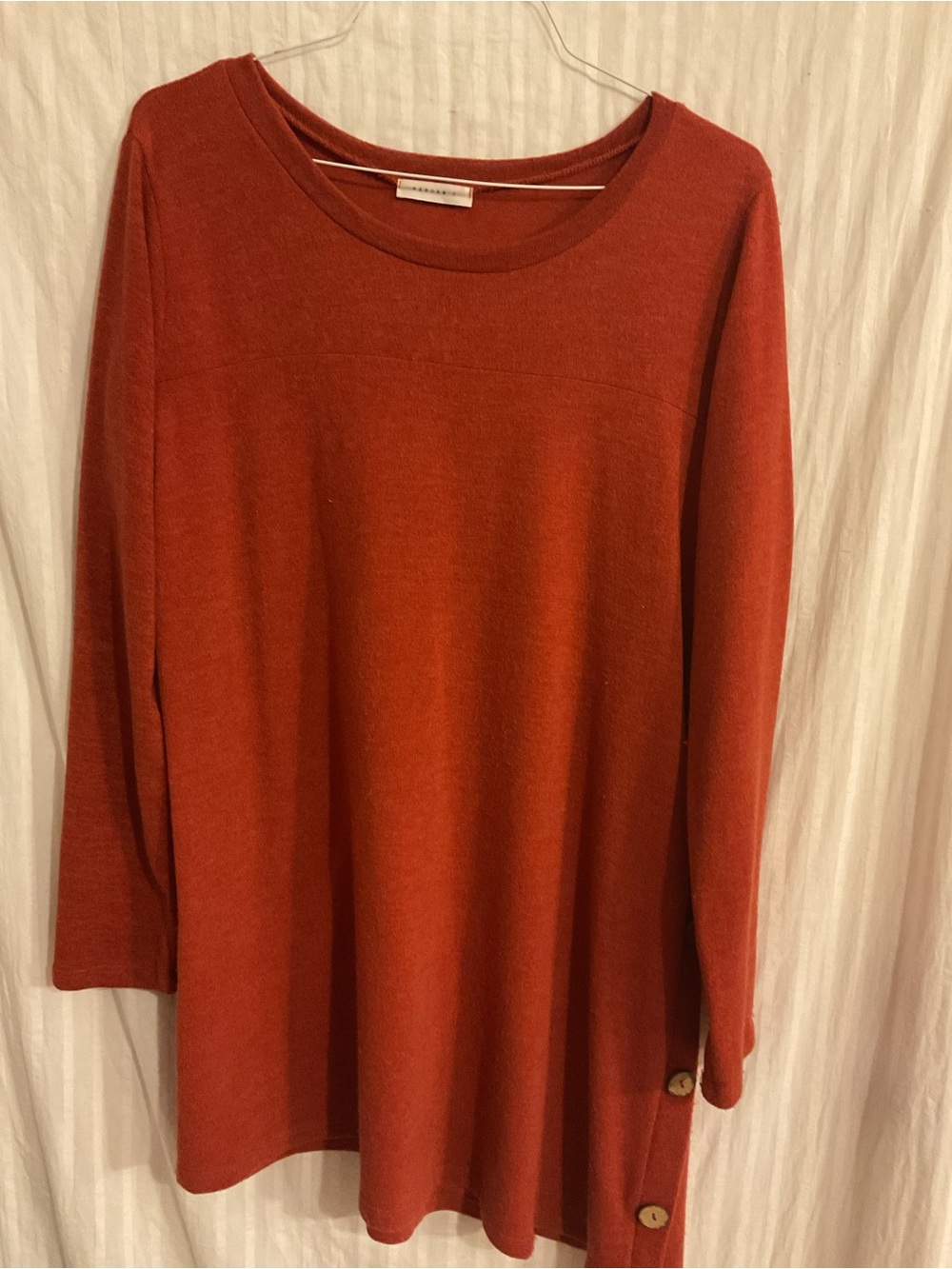Women’s Reborn J. Lightweight Crewneck Tunic Sweater - Rusty Orange 2XL